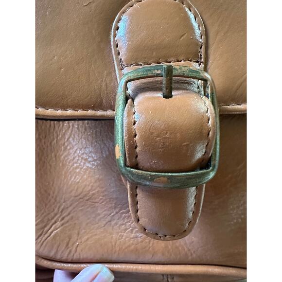 Frye Carmel Brown Genuine Leather Boho Satchel Small Anti Theft  Crossbody Bag - Picture 11 of 15